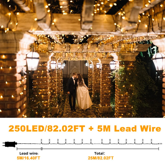 Fairy LED String Lights, 25M/82FT Decorative Lights With Remote Control 8 Modes Lights for Christmas Wedding Party Garden Decor