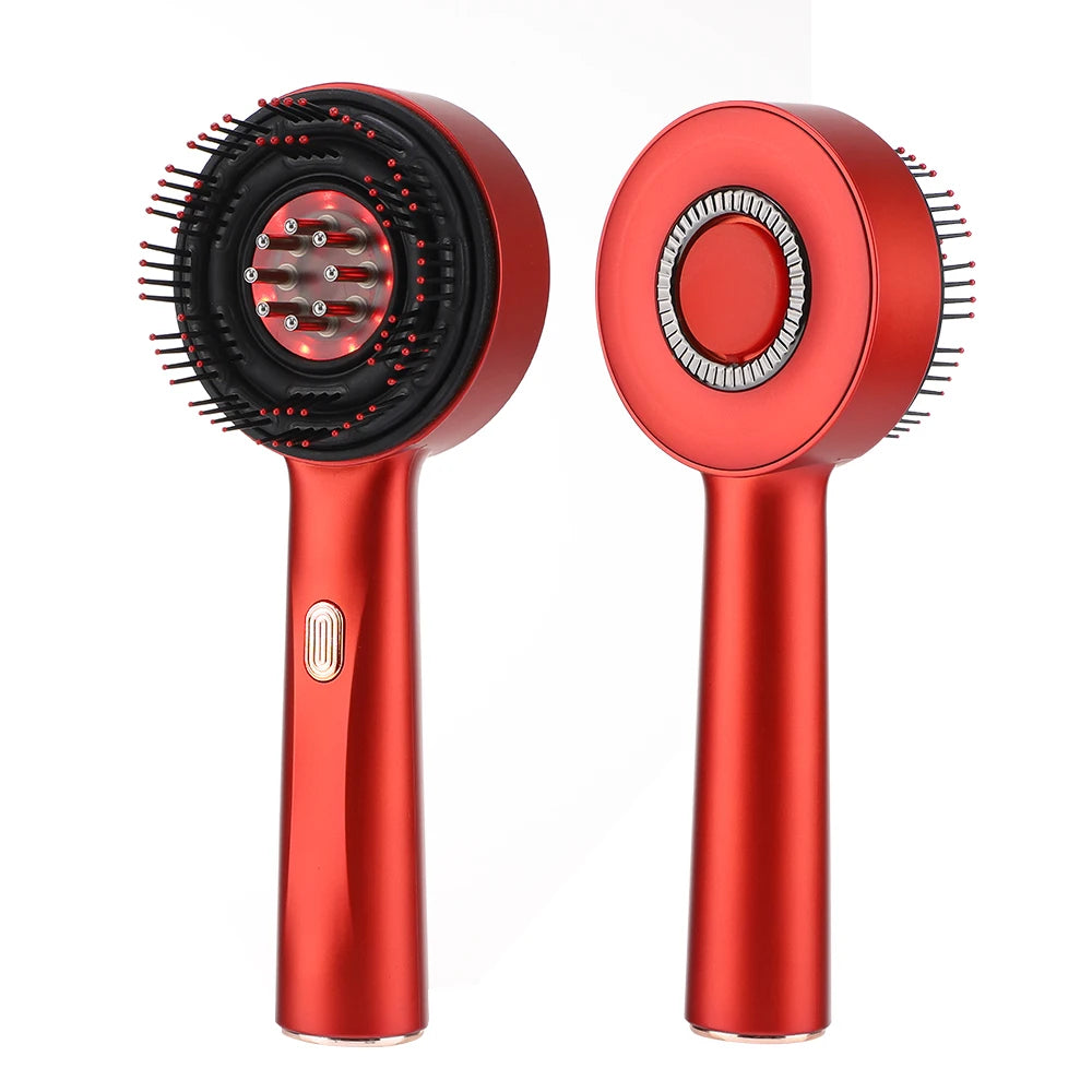 Electric Vibration Massage Comb Blue Red Light Therapy Hair Growth Massage Scalp Brush Anti Hair Loss Improve Scalp Health Care