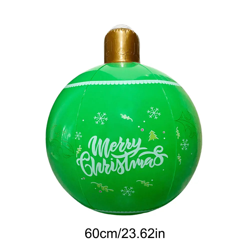 24Inch PVC Inflatable Christmas Ball 60cm Christmas Inflatable Ball Ornament Outdoor Xmas Tree Decoration Holiday Party Supplies