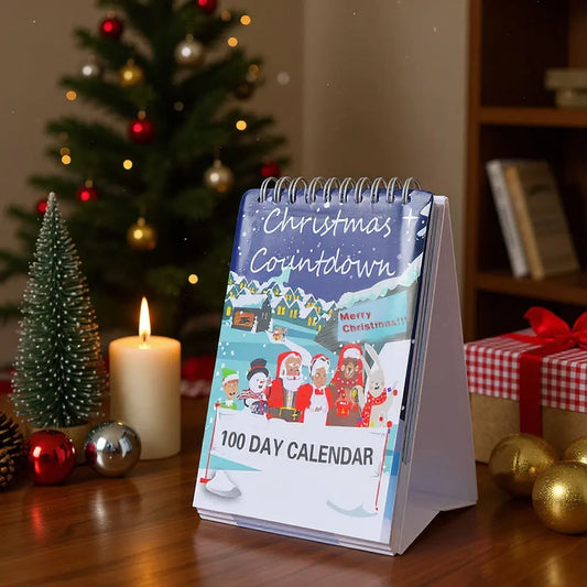 100 Day Christmas Countdown Calendar 2025 Tear Off Christmas Countdown Calendar for Table Centerpieces Room Desk Entryway Shelf