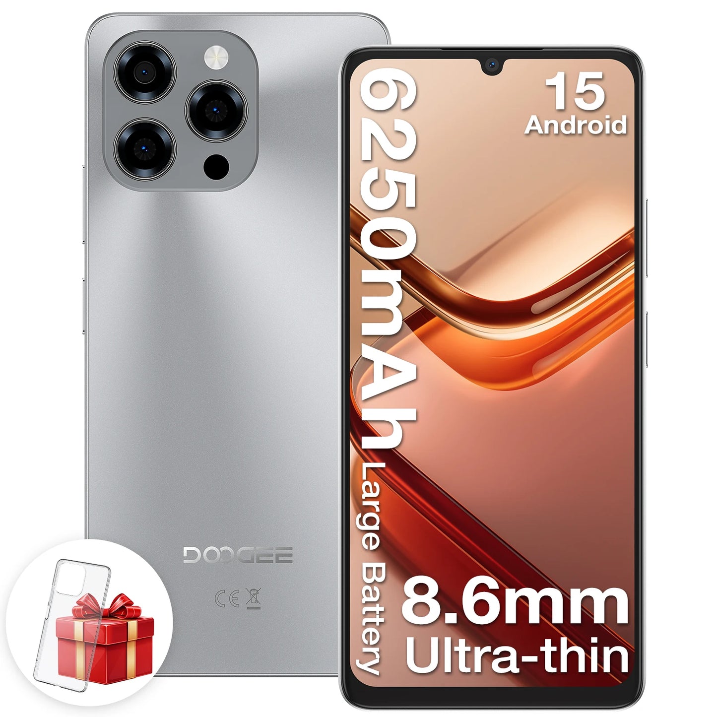 DOOGEE Note 58 Android 15 Smartphone 8GB 128GB 6.75" HD+ 90Hz IPS Screen 6250mAh Large battery NFC Widevine L1 Cell Phone