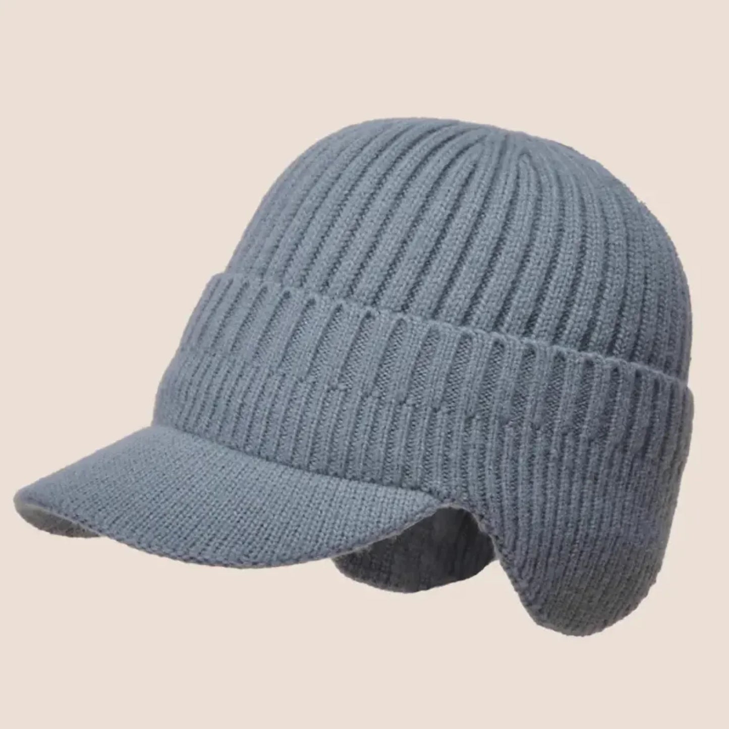 Outdoor Thickened Wool Knitted Hat Cap with Ear Protection - Windproof & Warm for Cycling and Hiking