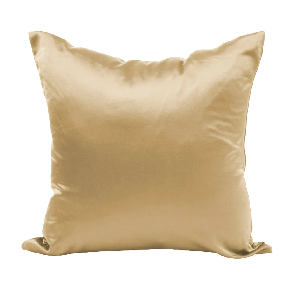 Satin Silk Chair Cushion Sleeve Fashion Glossy Throw Pillowcase Solid Color Hidden Zipper Home Textile Bedroom Decoration