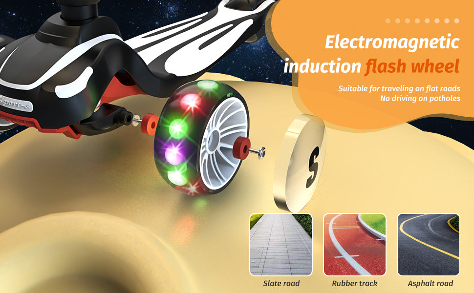 Sejoy Toddler Kick Scooter for Kids Childrens Foldable Seat Outside Bike Toy Scooter with Adjustable Height/Handlebars