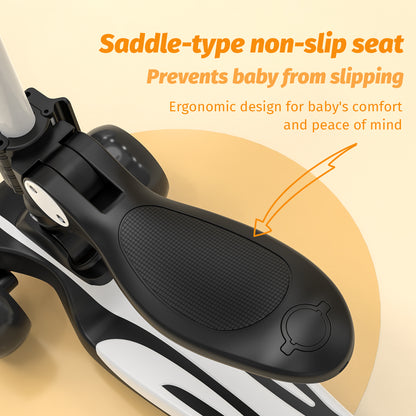 Sejoy Toddler Kick Scooter for Kids Childrens Foldable Seat Outside Bike Toy Scooter with Adjustable Height/Handlebars