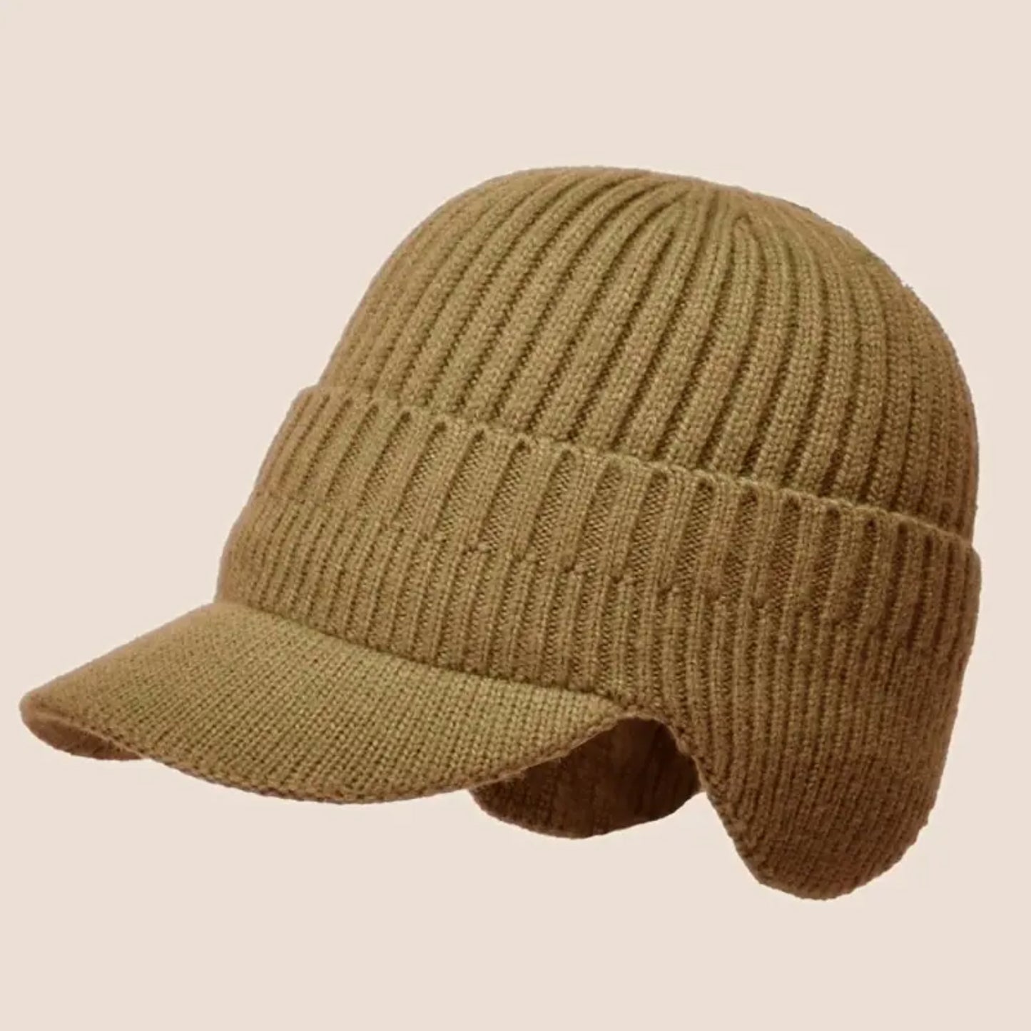 Outdoor Thickened Wool Knitted Hat Cap with Ear Protection - Windproof & Warm for Cycling and Hiking
