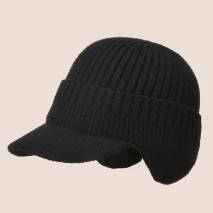 Outdoor Thickened Wool Knitted Hat Cap with Ear Protection - Windproof & Warm for Cycling and Hiking