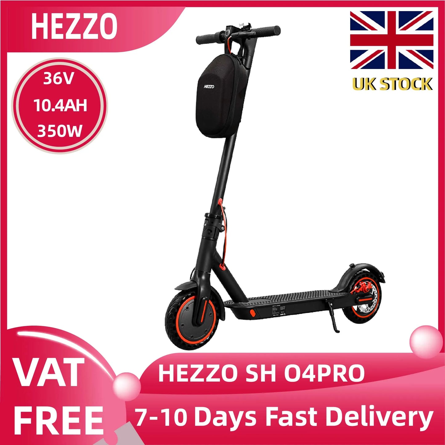 HEZZO SH O4PRO Adult Electric Scooter 350W Motor 36V 10.4AH Folding Electric Scooter 8.5 Inch Tire City Highway Electric Scooter