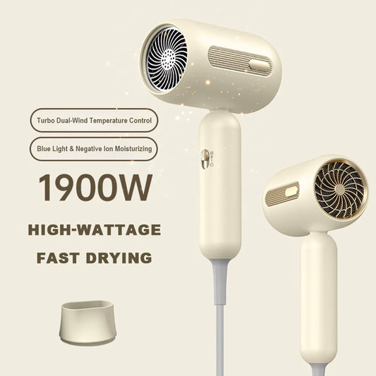 Portable Hair Dryer Hot Cold Wind Hair Care Quick Dry Professional Hairdryer Negative Lonic 1900W 3th Gear Household Blow Dryer