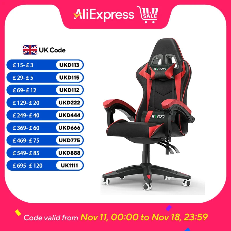 Gaming Chair Office Chair Desk Chair Swivel Heavy Duty Chair Ergonomic Design with Cushion and Reclining Back Support
