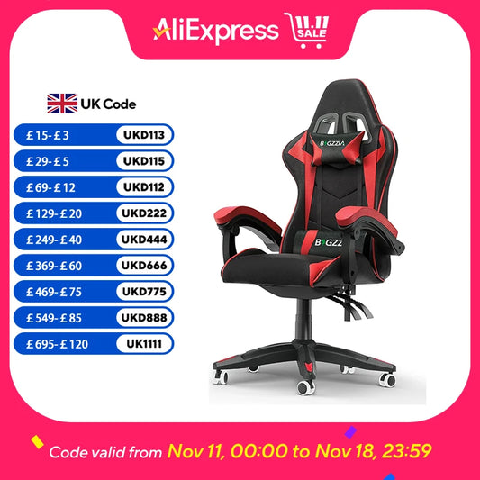 Gaming Chair Office Chair Desk Chair Swivel Heavy Duty Chair Ergonomic Design with Cushion and Reclining Back Support