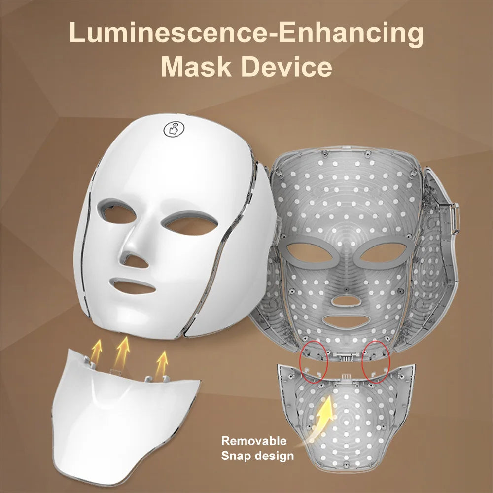 7-Color LED Facial Mask Anti Aging Tightening Red Light Facial Rejuvenation LED Beauty Mask Skin Tighten Skin Care Tool