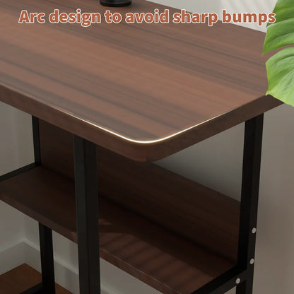 Compact Computer Desk with Storage Shelf Saving Writing Table for Home Office, Gaming, Small Spaces - Black/Oak or White,