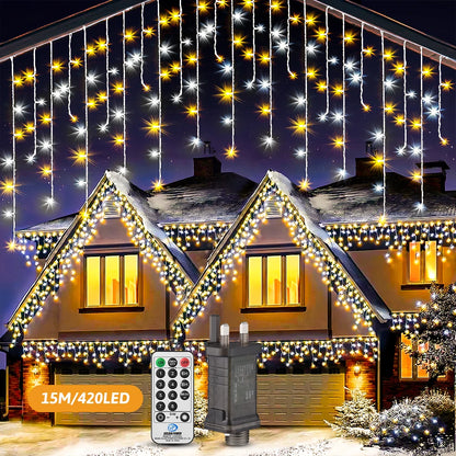 15m Holiday Fairy String Lights Christmas DIY LED Decorative Light With Remote Control for Indoor Outdoor Patio Party Home Decor