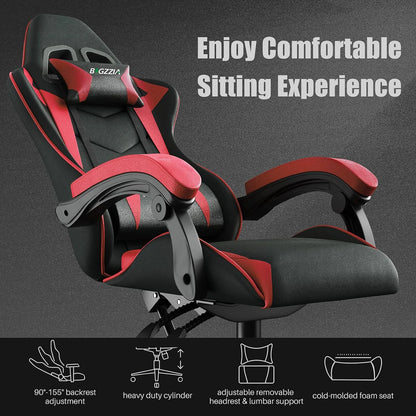 Gaming Chair Office Chair Desk Chair Swivel Heavy Duty Chair Ergonomic Design with Cushion and Reclining Back Support