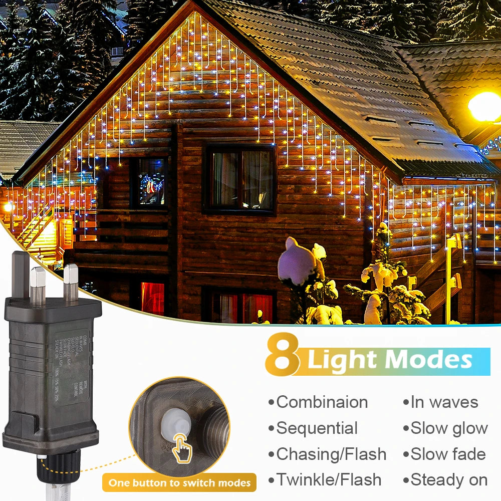 15m Holiday Fairy String Lights Christmas DIY LED Decorative Light With Remote Control for Indoor Outdoor Patio Party Home Decor