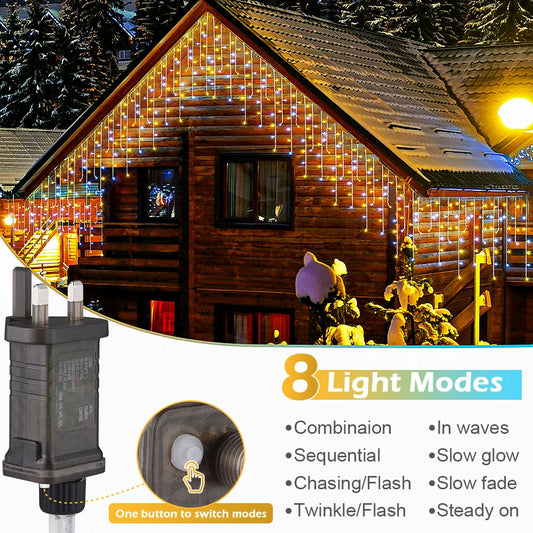 15m Holiday Fairy String Lights Christmas DIY LED Decorative Light With Remote Control for Indoor Outdoor Patio Party Home Decor