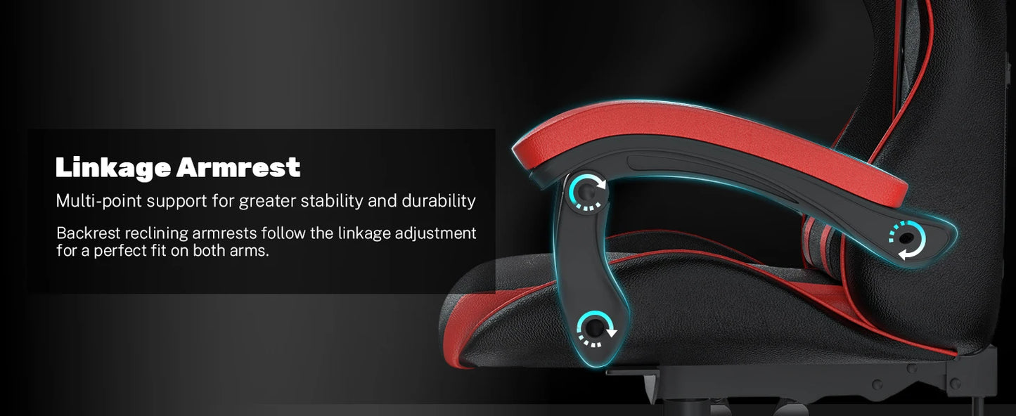 Gaming Chair Office Chair Desk Chair Swivel Heavy Duty Chair Ergonomic Design with Cushion and Reclining Back Support