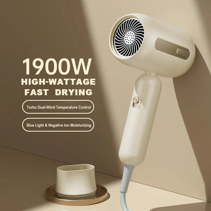 Portable Hair Dryer Hot Cold Wind Hair Care Quick Dry Professional Hairdryer Negative Lonic 1900W 3th Gear Household Blow Dryer
