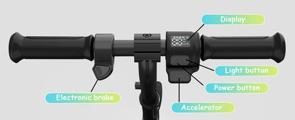 RCB Electric Scooter for Kids Ages 6-12 Years,  Up to 16KM/H & 8KM, LED Display, Colorful LED Lights, Lightweight Kids E Scooter