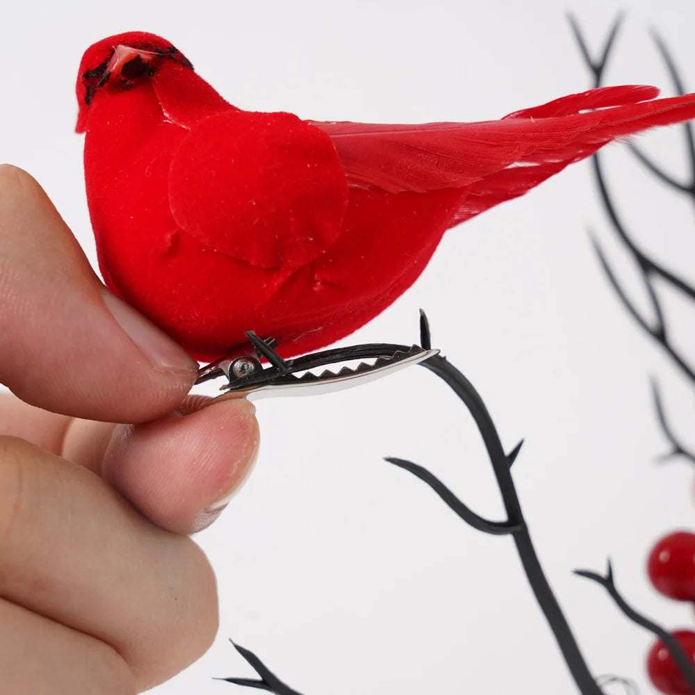 60 LED Pre-Lit Birch Twig Christmas Tree with Birds – Battery or USB Powered