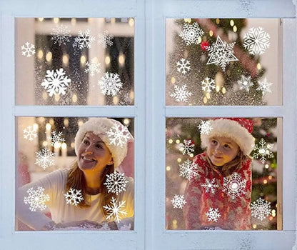 270 pcs White Snowflakes Window Clings Decal Stickers Christmas Winter Wonderland Decorations Ornaments Party Supplies-Original