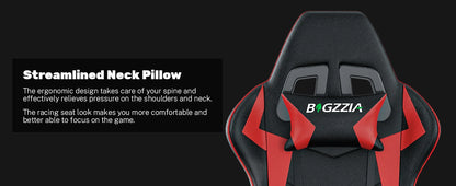 Gaming Chair Office Chair Desk Chair Swivel Heavy Duty Chair Ergonomic Design with Cushion and Reclining Back Support