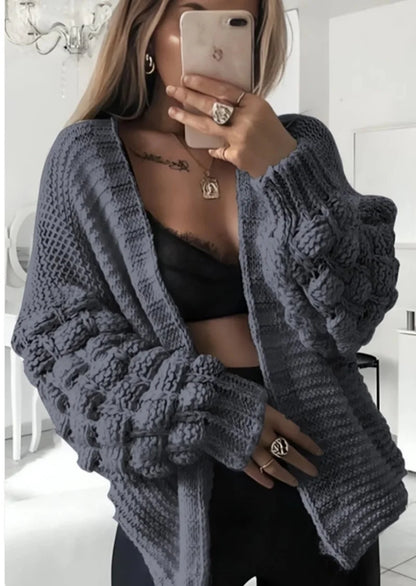 Bubble Sleeves Stylish  Knitted Cardigan  ONE SIZE UK8-14 WOMENWEAR LADIES