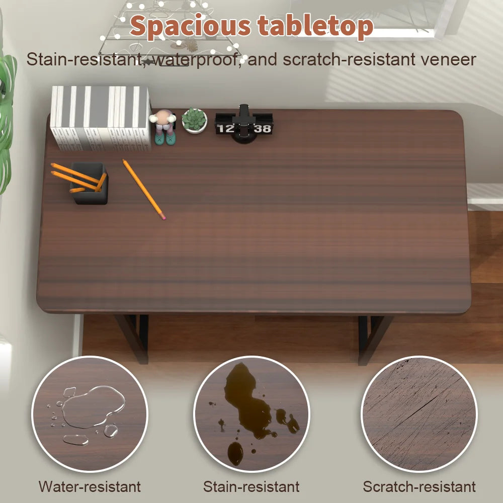 Compact Computer Desk with Storage Shelf Saving Writing Table for Home Office, Gaming, Small Spaces - Black/Oak or White,