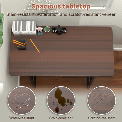 Compact Computer Desk with Storage Shelf Saving Writing Table for Home Office, Gaming, Small Spaces - Black/Oak or White,