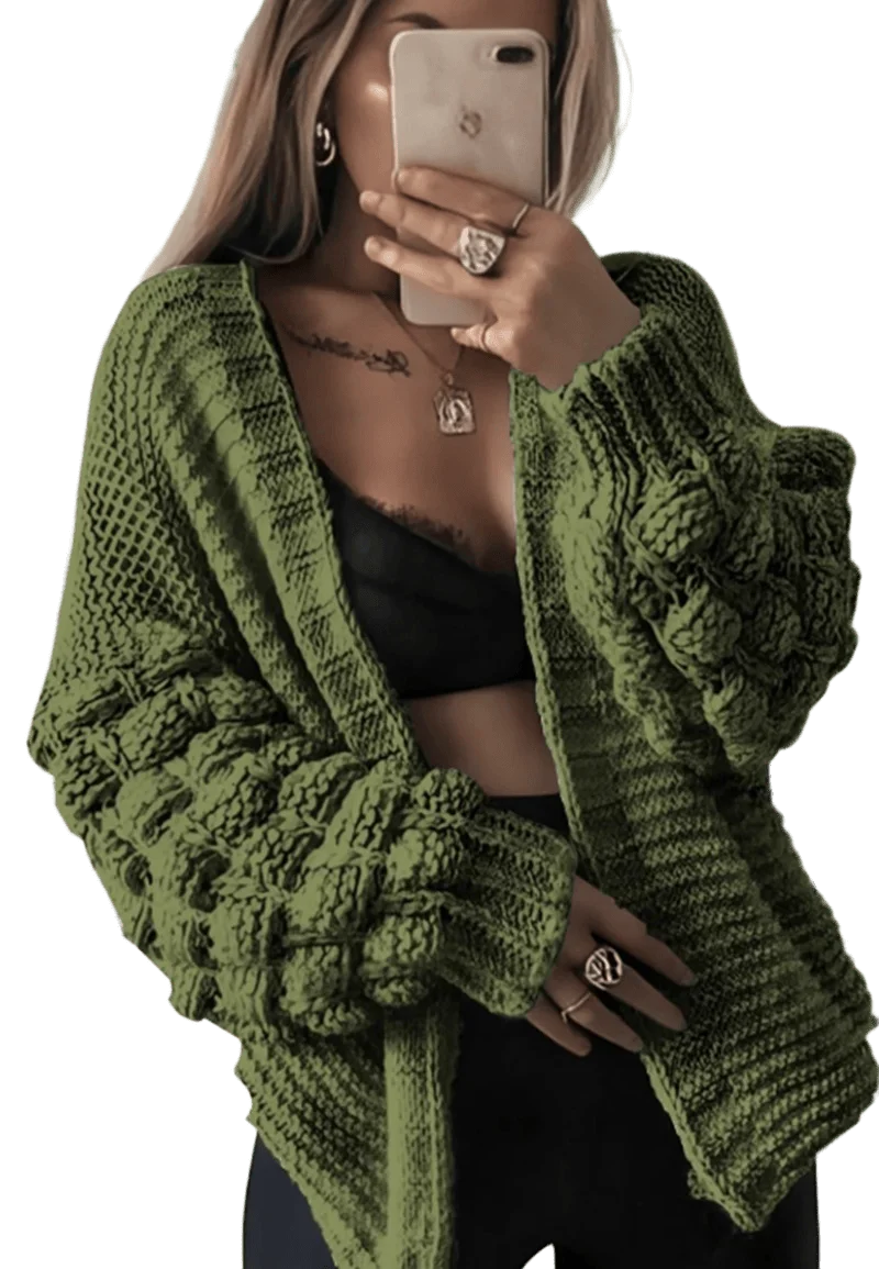 Bubble Sleeves Stylish  Knitted Cardigan  ONE SIZE UK8-14 WOMENWEAR LADIES