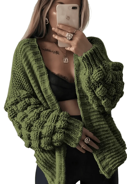 Bubble Sleeves Stylish  Knitted Cardigan  ONE SIZE UK8-14 WOMENWEAR LADIES