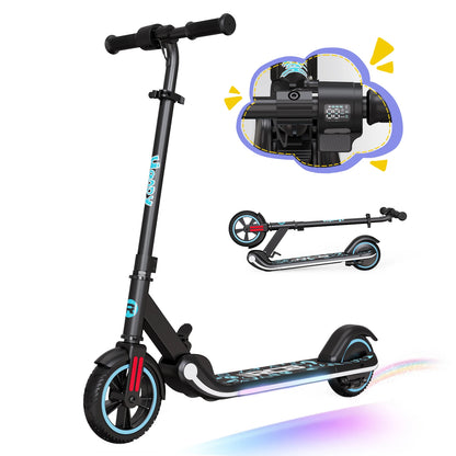 RCB Electric Scooter for Kids Ages 6-12 Years,  Up to 16KM/H & 8KM, LED Display, Colorful LED Lights, Lightweight Kids E Scooter