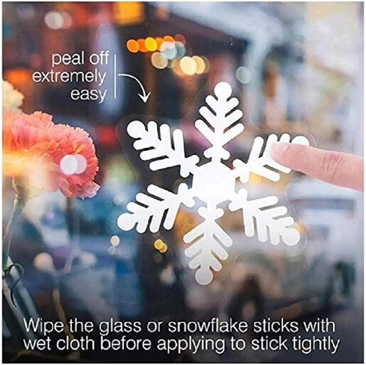 270 pcs White Snowflakes Window Clings Decal Stickers Christmas Winter Wonderland Decorations Ornaments Party Supplies-Original
