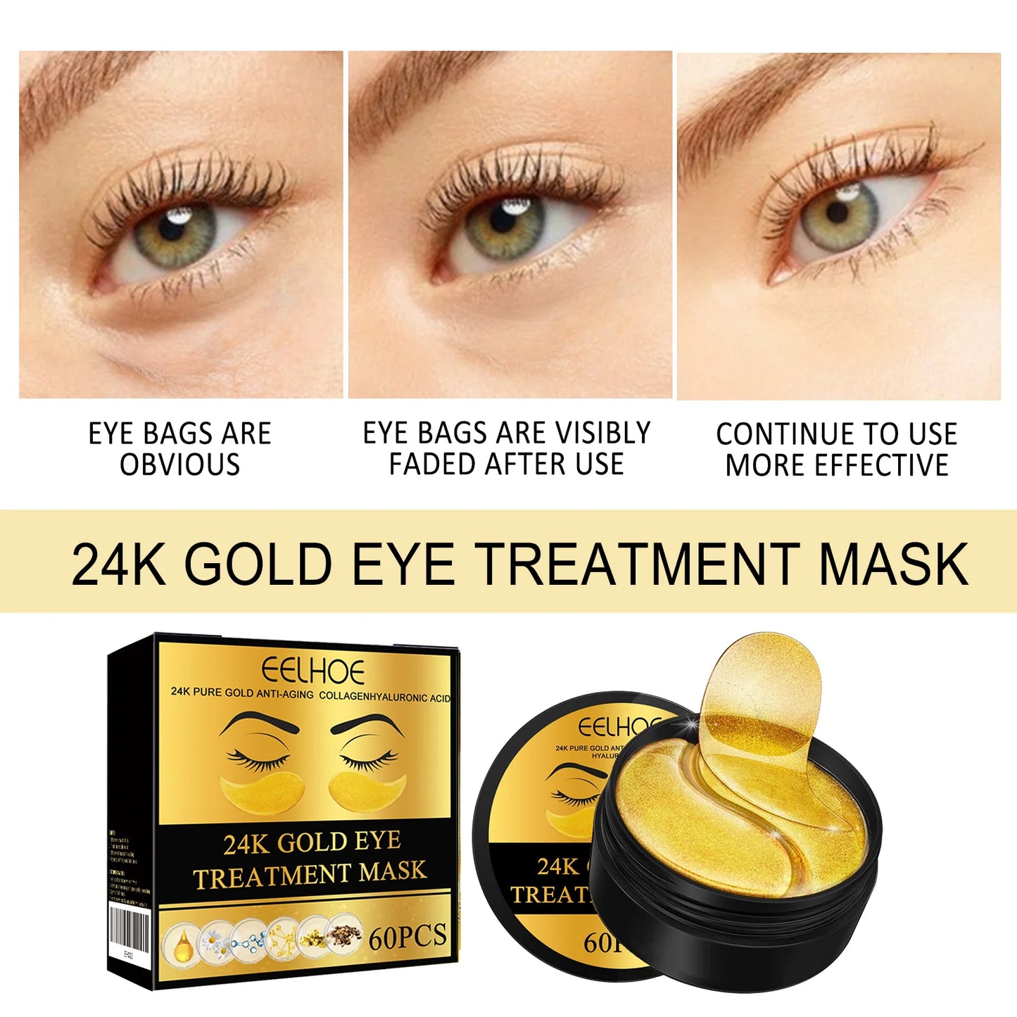 EELHOE Eye Treatment Mask Eye Mask Patch Gently Moisturizes and Nourishes Tender and Smooth Skin Around The Eyes Soft Hydrating