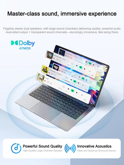 Ultra Slim Laptop Intel Core I7 8650U 14.1 Inch 32GB RAM 2TB SSD Gaming PC for Office Study Windows 11 pro