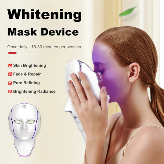 7-Color LED Facial Mask Anti Aging Tightening Red Light Facial Rejuvenation LED Beauty Mask Skin Tighten Skin Care Tool