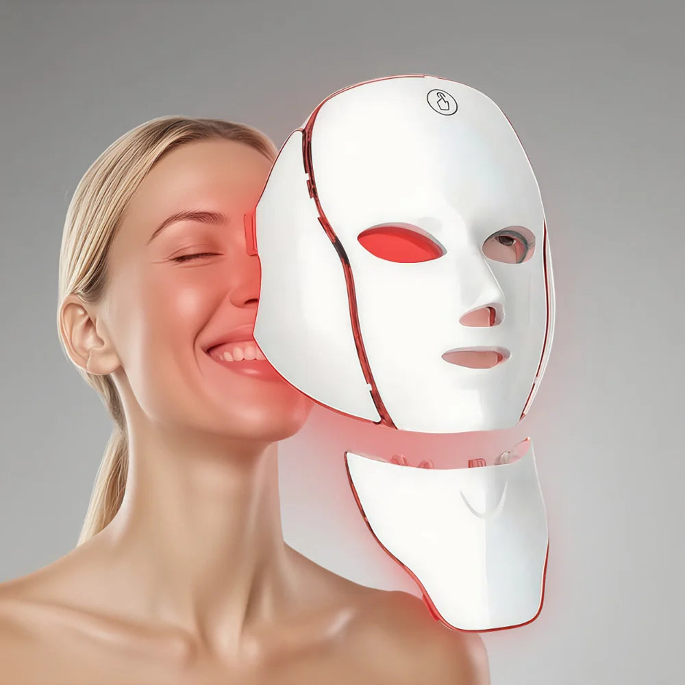 7-Color LED Facial Mask Anti Aging Tightening Red Light Facial Rejuvenation LED Beauty Mask Skin Tighten Skin Care Tool
