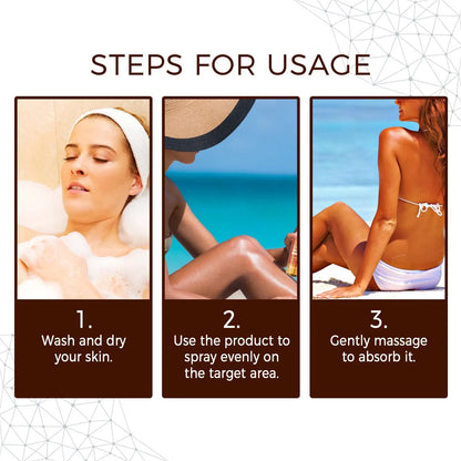 EELHOE Body Tanning Spray Summer Beach Moisturizing Tanning Bronze Wheat Skin Reduce Dryness Non-sticky Body Tanning Spray