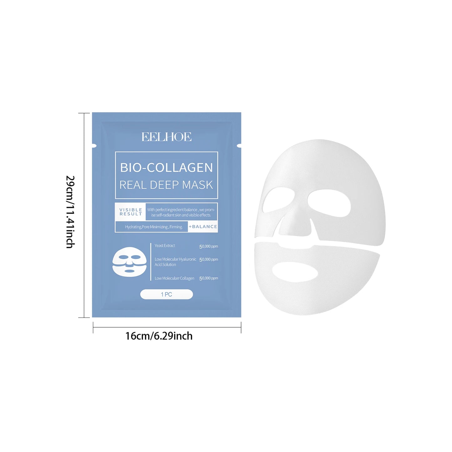 Collagen Face Mask Plump Fine Lines Revitalize Dull Skin Minimize Pores Restore skin Elasticity Hydrate Smooth Skin Facial Mask