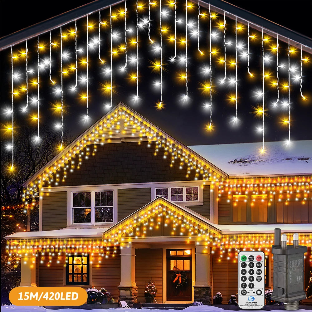 15m Holiday Fairy String Lights Christmas DIY LED Decorative Light With Remote Control for Indoor Outdoor Patio Party Home Decor