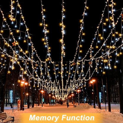 15M LED String Lights Curtain Icicle Light Fairy Decoration Holiday Garland Lamp For Home Garden Christmas Party New Year Street