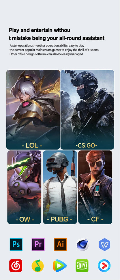 Ultra Slim Laptop Intel Core I7 8650U 14.1 Inch 32GB RAM 2TB SSD Gaming PC for Office Study Windows 11 pro