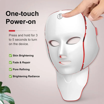 7-Color LED Facial Mask Anti Aging Tightening Red Light Facial Rejuvenation LED Beauty Mask Skin Tighten Skin Care Tool