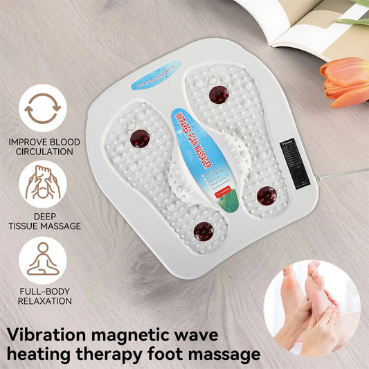 Household Foot Massager Far Infrared Heating Therapy Vibration Acupuncture Point Blood Circulation Massage Machine For Body Care