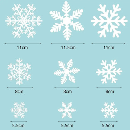 270 pcs White Snowflakes Window Clings Decal Stickers Christmas Winter Wonderland Decorations Ornaments Party Supplies-Original