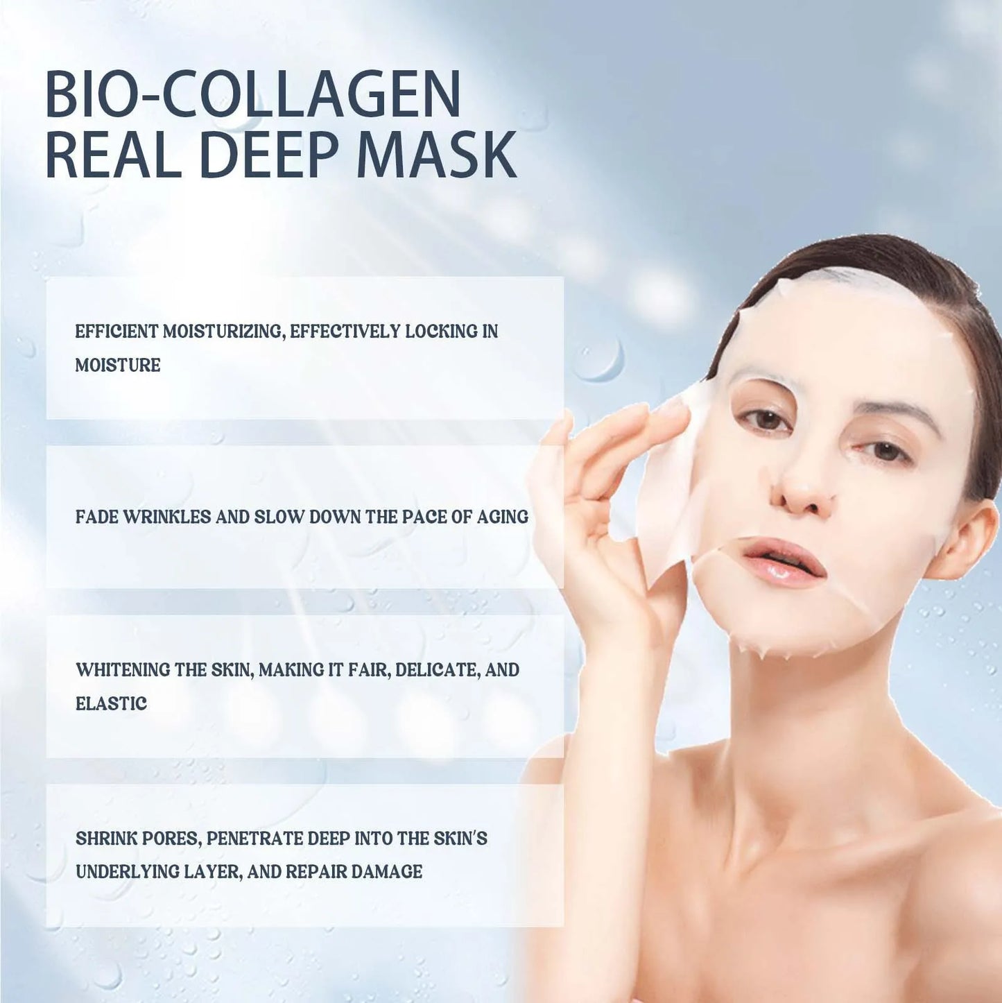 Collagen Face Mask Plump Fine Lines Revitalize Dull Skin Minimize Pores Restore skin Elasticity Hydrate Smooth Skin Facial Mask
