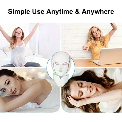 7-Color LED Facial Mask Anti Aging Tightening Red Light Facial Rejuvenation LED Beauty Mask Skin Tighten Skin Care Tool