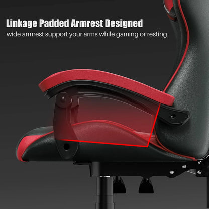 Gaming Chair Office Chair Desk Chair Swivel Heavy Duty Chair Ergonomic Design with Cushion and Reclining Back Support