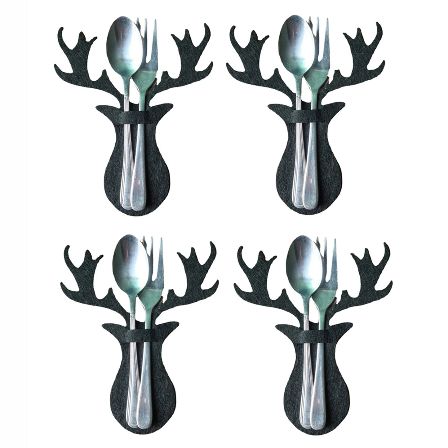 4PCS Christmas Tree Cutlery Bag Unique Exquisite Cutlery Holder Organizer Christmas Table Knife Fork Holder Party Decoration